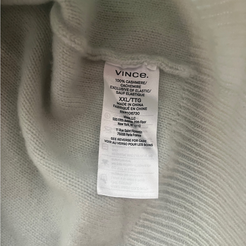 VINCE cashmere funnel neck sweater in mint - Picture 4 of 6